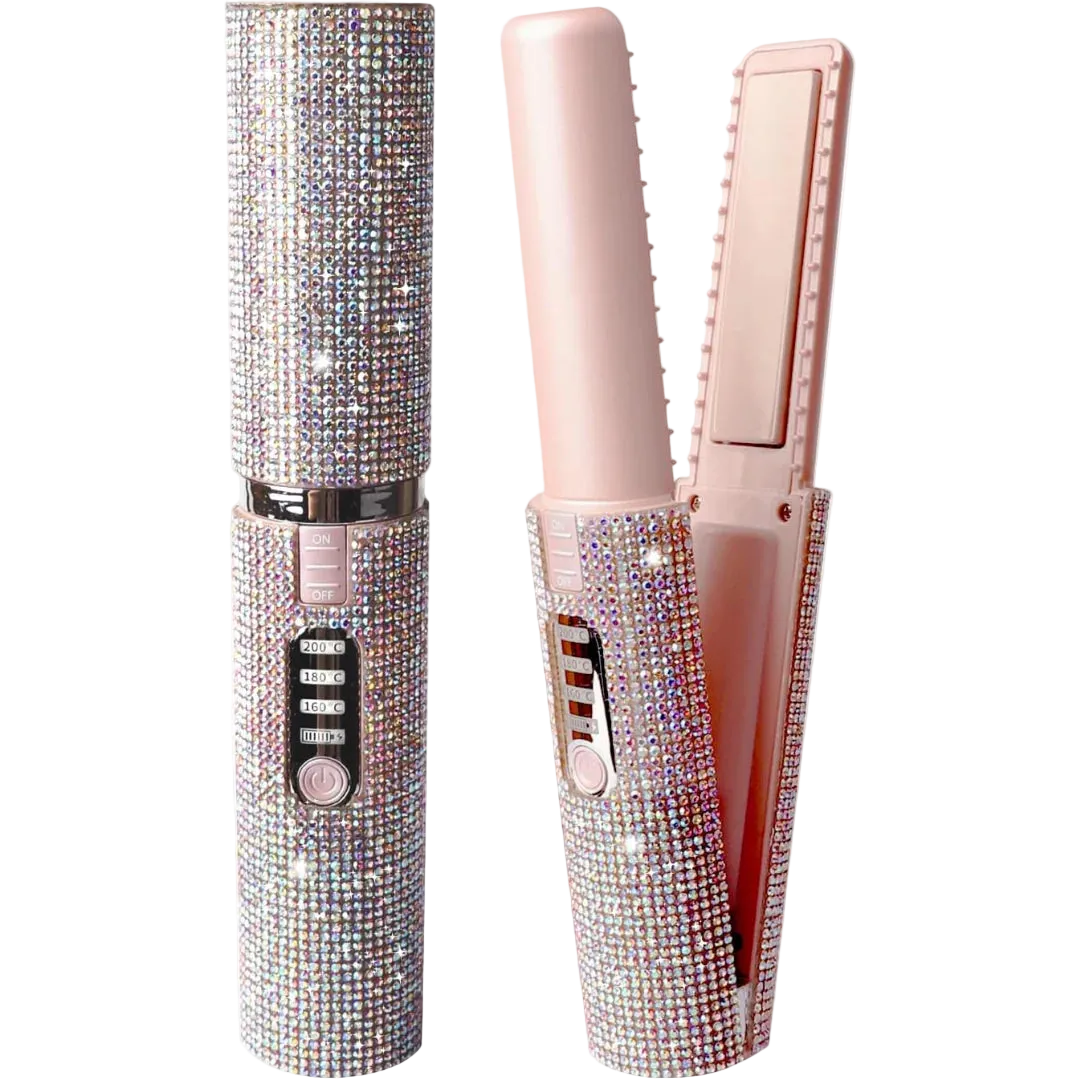 Gemstone wireless hair straightener